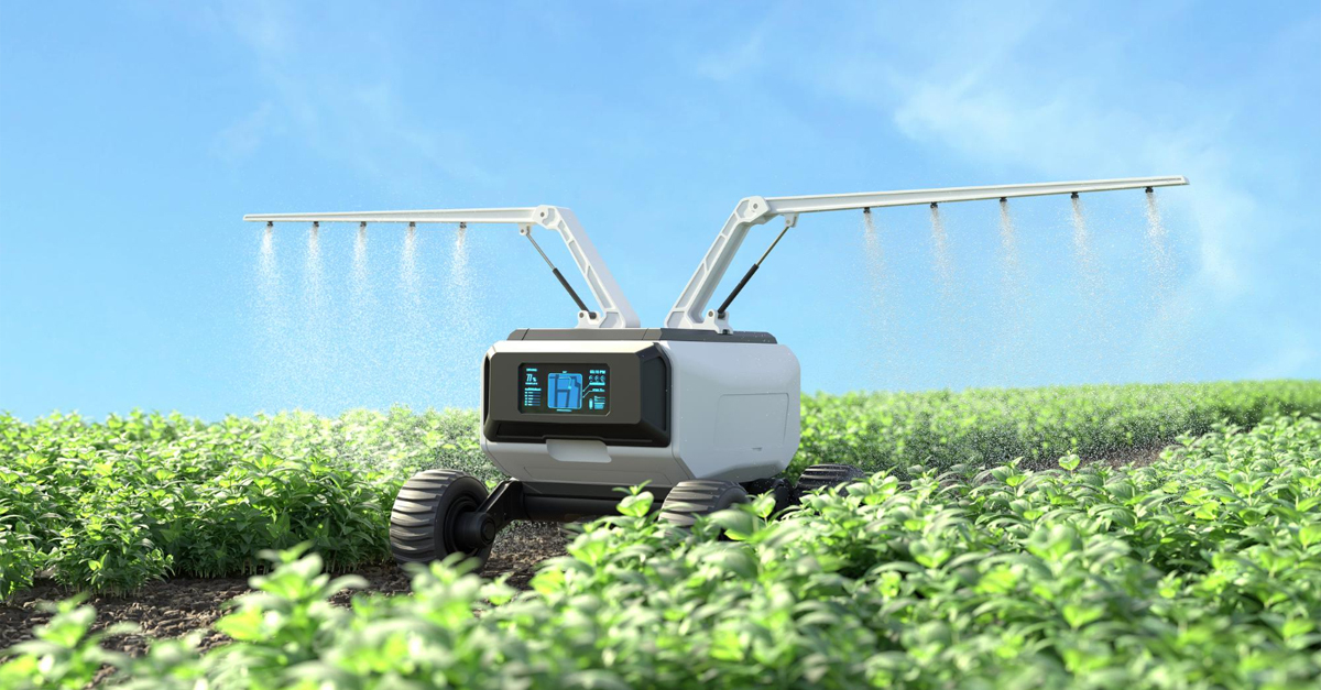 Agribot spraying crops to control pests