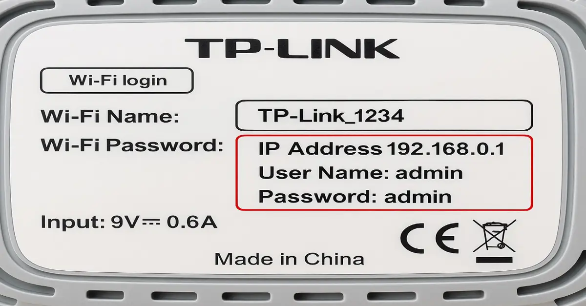 default router username and password